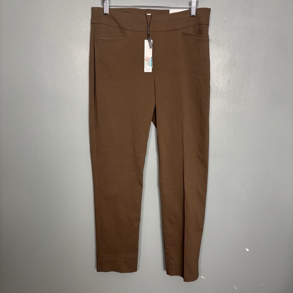 NWT CHICOS Women’s So Slimming Brigitte Slim Leg 4R 0R Brown Pants Slim Leg New